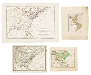 (NORTH AMERICA -- IN RUSSIAN.) Group of 8 eighteenth-to-twentieth-century maps of North America printed entirely in Cyrillic script.
